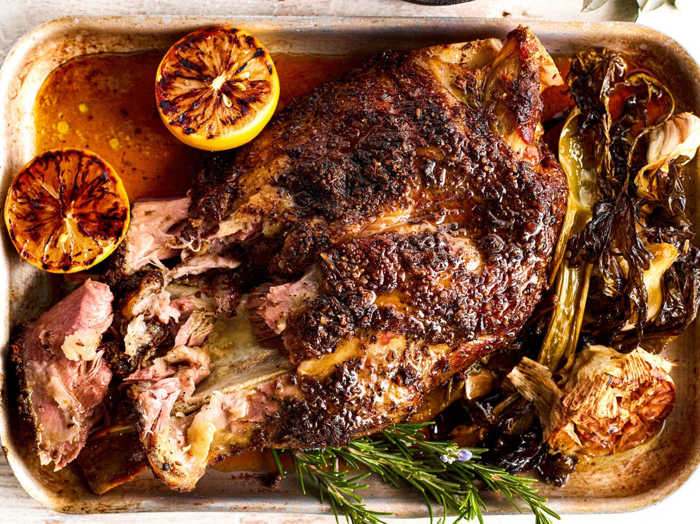 Braised Lamb Shoulder with Salsa Verde Gravy Katering at Home